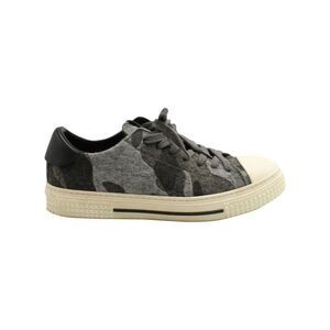Valentino Camouflage Cap Toe Low Top Sneakers in Grey Wool Flannel